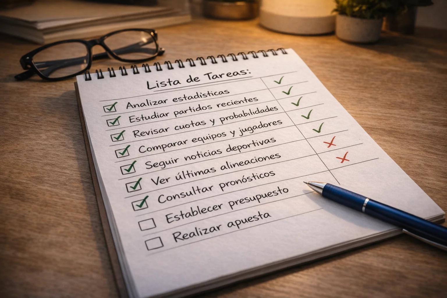 Tabla comparativa de servicios en papel con bolígrafo